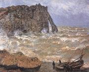 Etretat,Rough Sea Claude Monet
